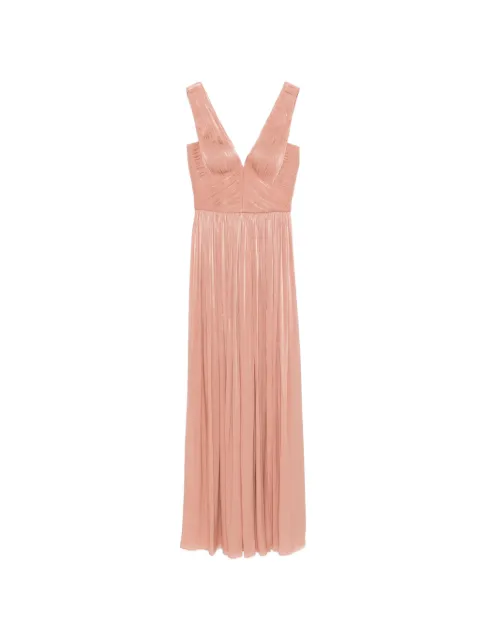 Costarellos V-neck pleated maxi dress Pink PS2616LUREXGEORGETTE