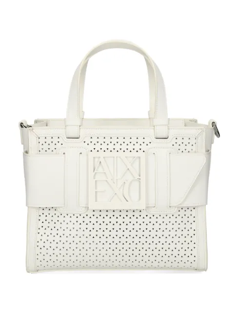 Armani Exchange cut-out logo-detail tote bag White XW000392AF22626