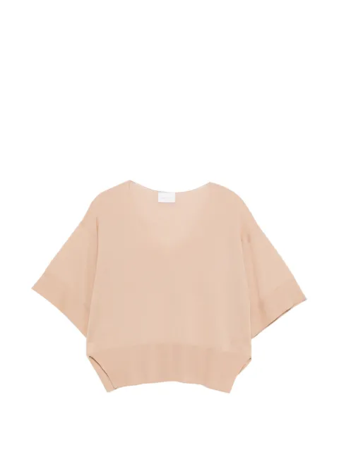 Solocascmir V-neck short-sleeved T-shirt Neutrals CS214