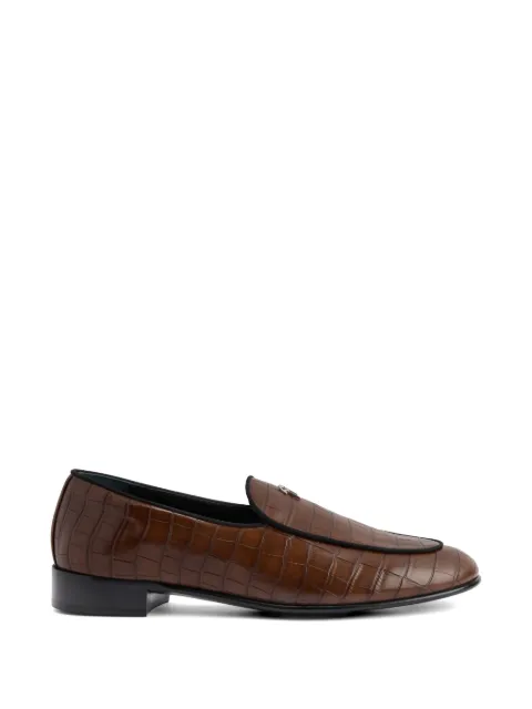 Giuseppe Zanotti crocodile-effect logo loafers Brown EU60029H04