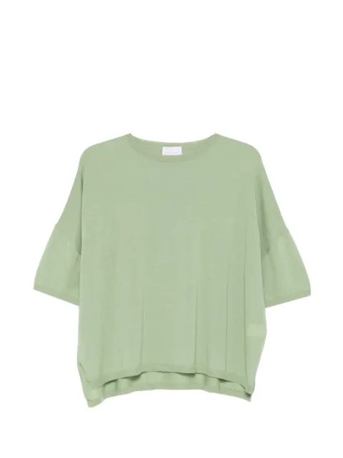 Solocascmir short-sleeve knit top Green CS220