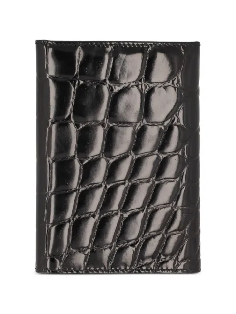 Vintage croc-embossed bifold wallet Black WCV16102504