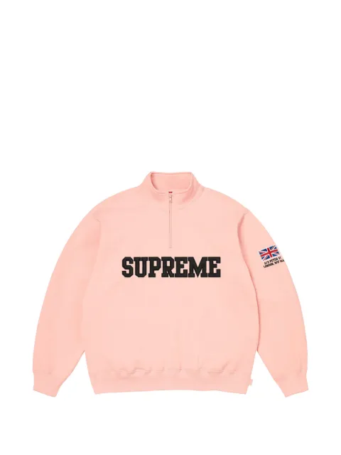 Supreme flag-detail half-zip sweatshirt Pink SU27016