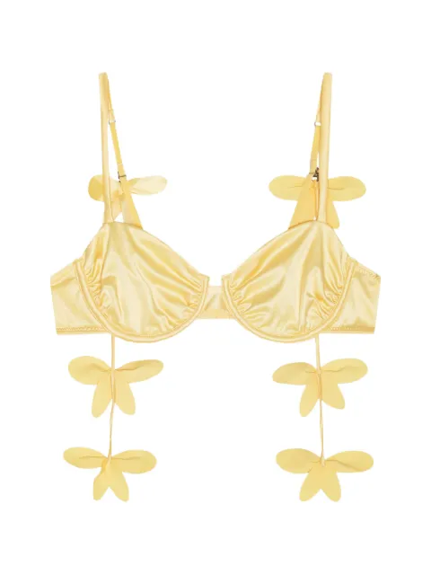 ROTATE BIRGER CHRISTENSEN x Love Stories flower detail underwire bra Yellow SP26111582571366