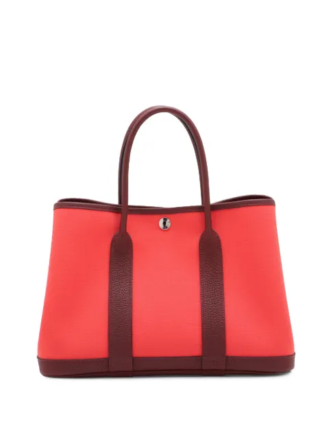 Hermès Pre-Owned 2023 Toile Militaire and Negonda Garden Party 30 tote bag Red XO6WGEUHG9NVCFFN