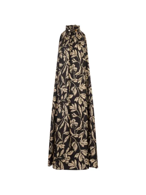 Max Mara Cartone beaded floral-print maxi dress Black 2611221022600