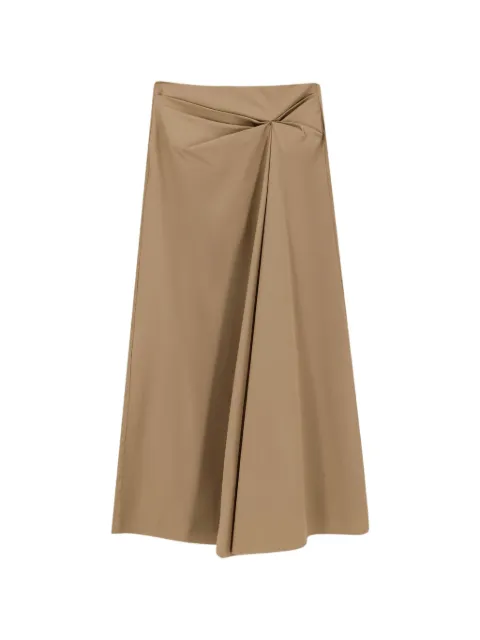 Max Mara draped flared asymmetric skirt Brown 2611101012600