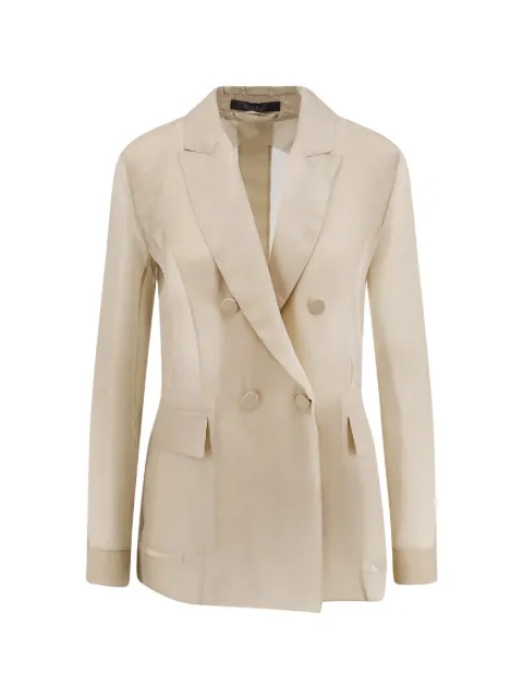 Max Mara double-breasted sheer-panel blazer Brown 2611041014000600