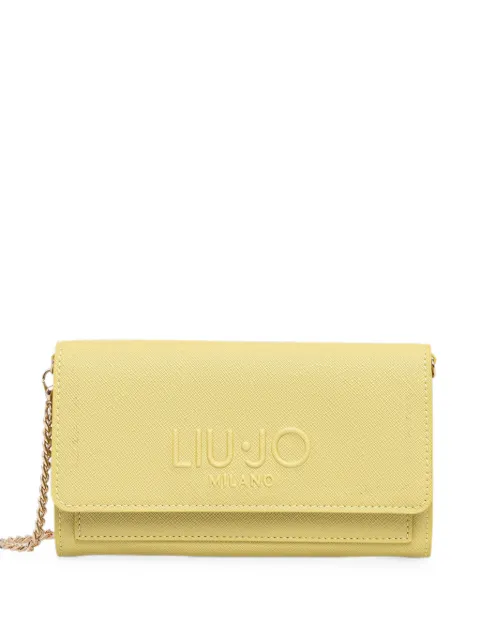 LIU JO mini logo-embossed chain wallet Yellow AA6191ES029