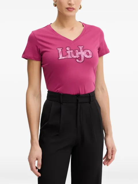 LIU JO V-neck T-shirt Pink TA6057JS923