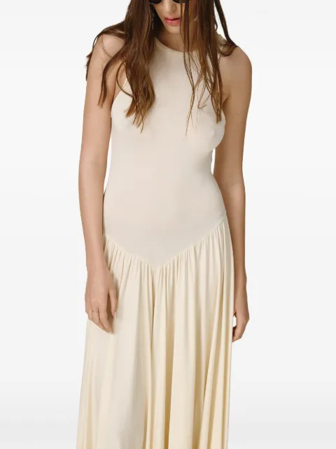 PNK pleated maxi dress Yellow RLUTOPGL