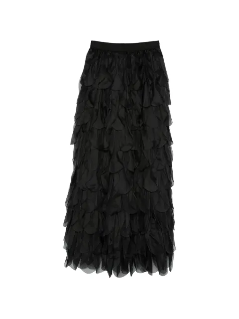 Max Mara Romana tiered ruffled maxi skirt Black 2611101293600