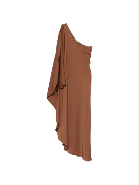 SILK95FIVE one-shoulder asymmetric dress Brown 25220RITZN92