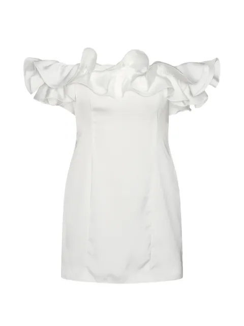 ROTATE BIRGER CHRISTENSEN satin mini ruffle dress white White 115788857