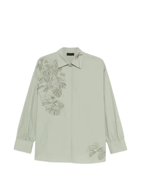 LIU JO oversized shirt with embroidery Green CA6287T039A