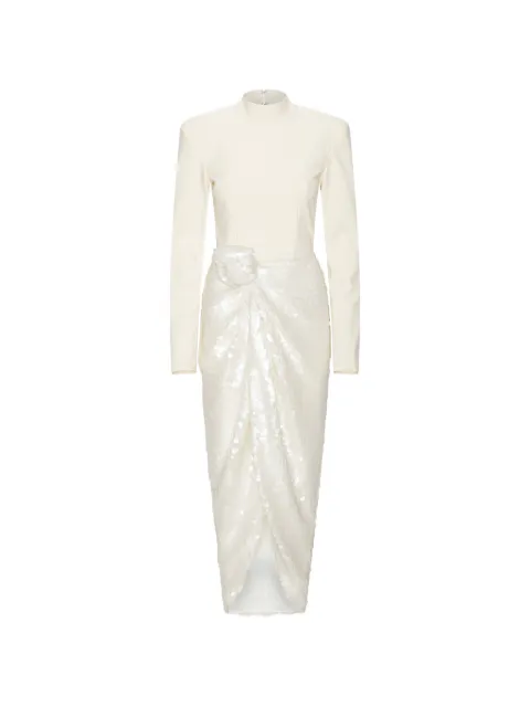 ROTATE BIRGER CHRISTENSEN knotted midi dress White 116302857