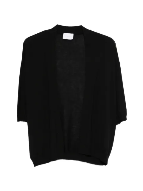 Solocascmir short-sleeved cardigan Black CS231