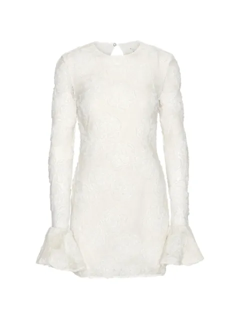 ROTATE BIRGER CHRISTENSEN flower mesh mini dress Neutrals 116299857