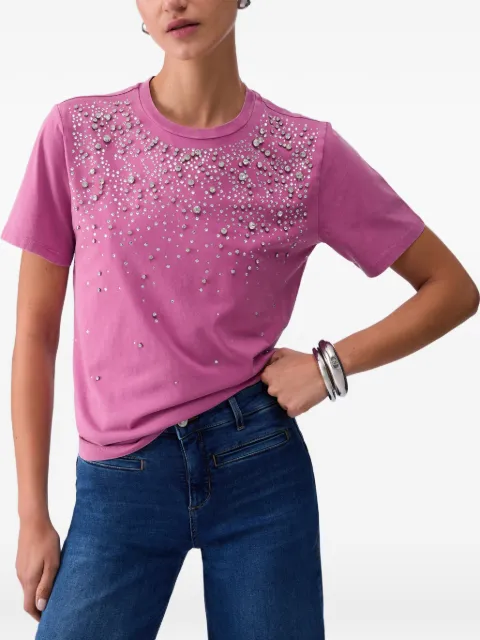 LIU JO T-shirt with precious stones Pink CA6193J3868