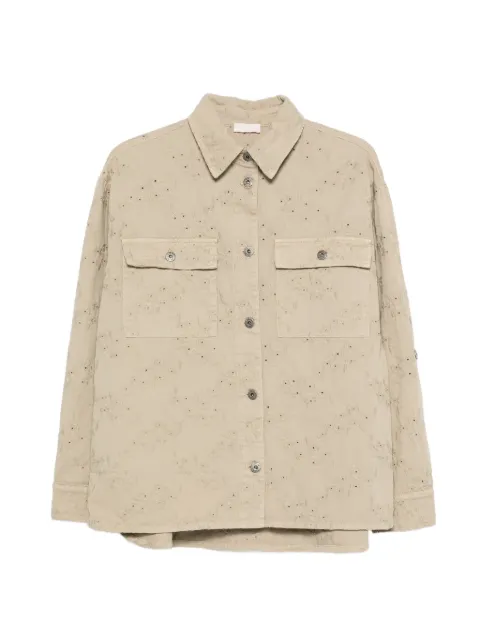LIU JO pockets eyelet cotton jacket Neutrals WA6279T447A