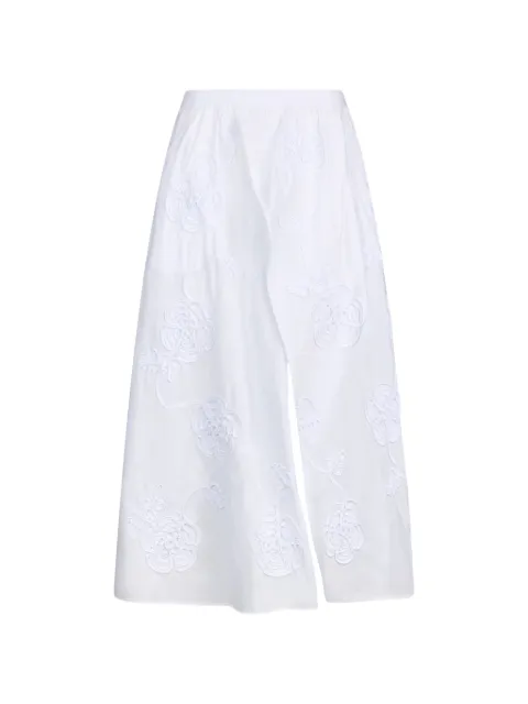 LIU JO embroidery slit midi skirt White CA6178T039A11111