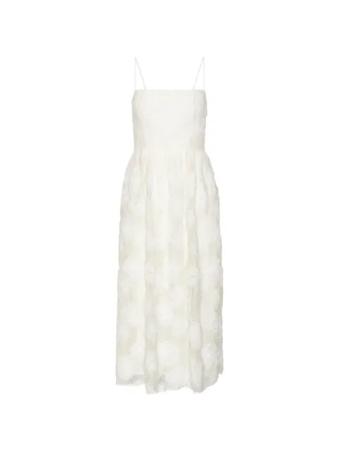 ROTATE BIRGER CHRISTENSEN floral-appliqué midi dress Neutrals 116297857