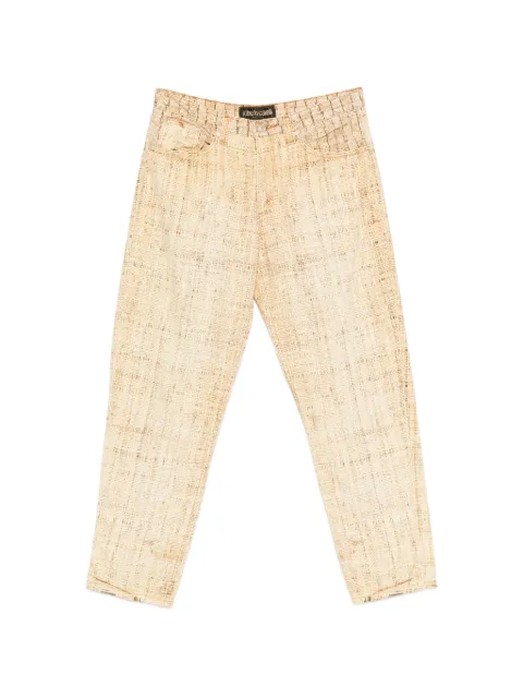 Roberto Cavalli Vintage 1990s textured trousers Neutrals RC350ARX