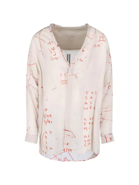 Rick Owens graphic long-sleeve shirt Neutrals RU01F2295KP1