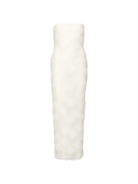 ROTATE BIRGER CHRISTENSEN flower mesh tube dress egret white Neutrals 116298857