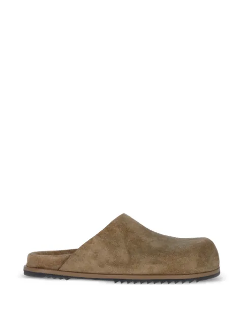 Rick Owens suede slip-on sandals Brown RP01F6809LCSU