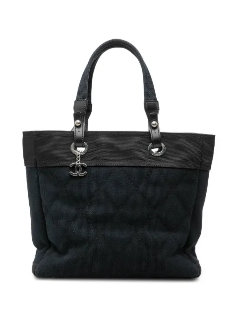 CHANEL Pre-Owned 2009-2010 Medium Quilted Canvas Paris Biarritz tote bag Blue GHUXT3AU4371939Q