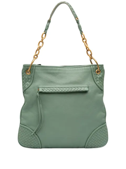 Bottega Veneta Pre-Owned 2000-2007 Intrecciato Trimmed Leather shoulder bag Green 7CHLBRLK6GG10EV4