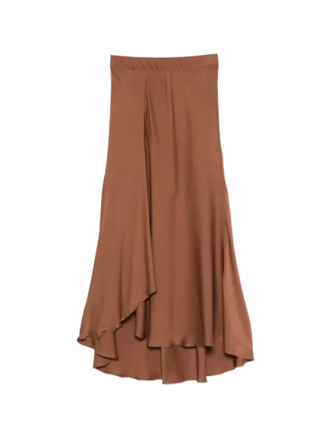 SILK95FIVE Sirene layered midi skirt Brown 25380