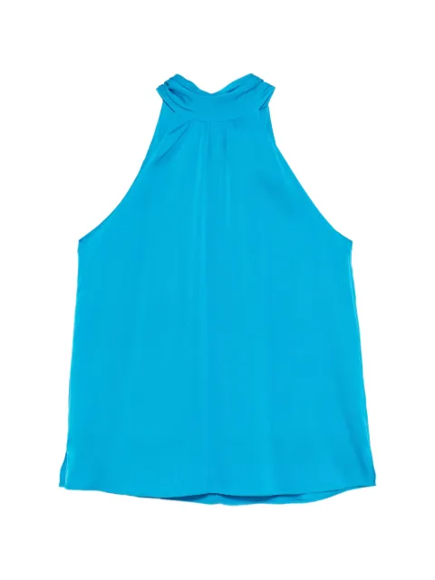 SILK95FIVE Villete gathered halter top Blue 26080
