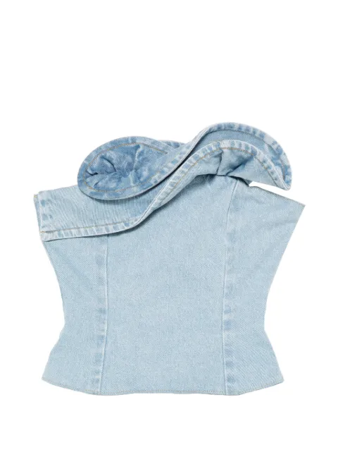 Magda Butrym bow zip blouse Blue 20452605