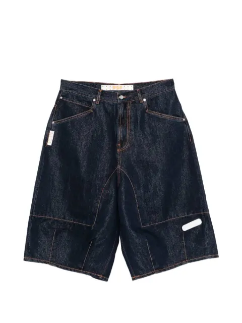 PDF denim contrast stitching shorts Blue DFM03043DF201SILVE