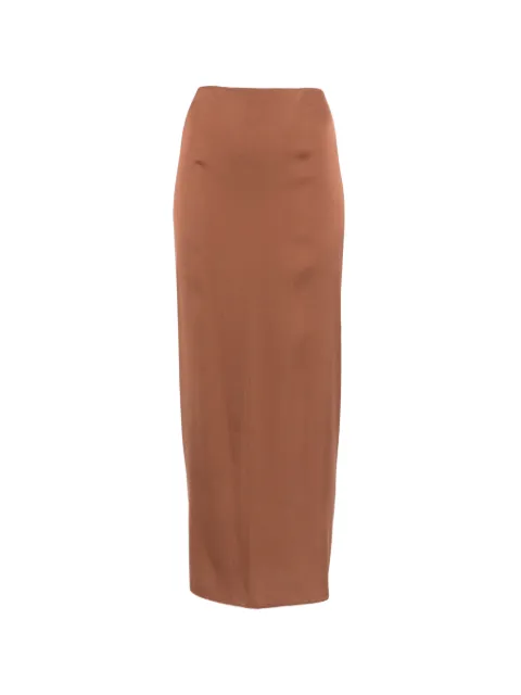 SILK95FIVE pencil midi skirt Brown 26065