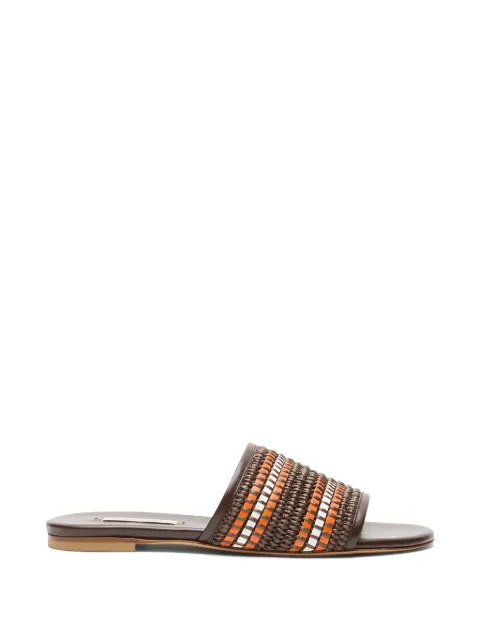 Casadei braided leather flat sandals Brown 1M565B0101AMLFS