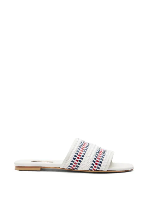 Casadei Amalfi woven flat sandals White 1M565B0101AMLFB