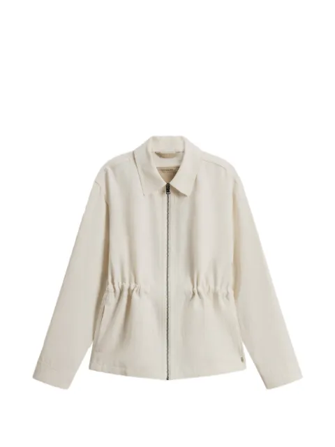 Woolrich drawstring zip overshirt White CFWWOS2021FRUT3043