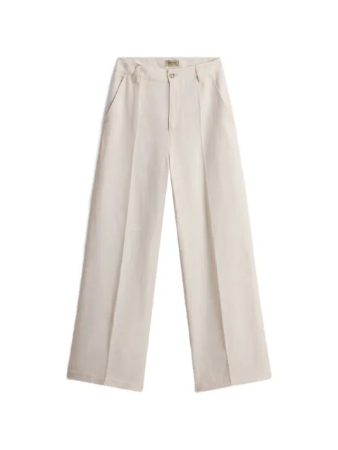 Woolrich belt-loops pressed-crease trousers White CFWWTR2025FRUT3043