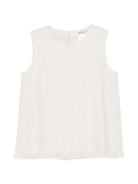 'S Max Mara Anika fringed round-neck top Neutrals 2619161053600402036