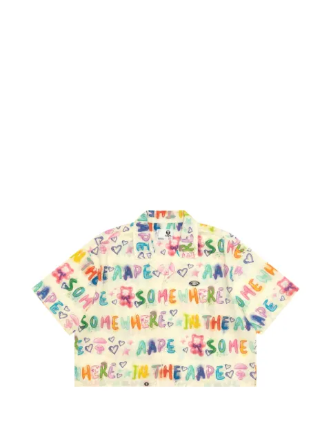AAPE BY *A BATHING APE® short-sleeve graphi-printc shirt Neutrals ASR8579XXQ