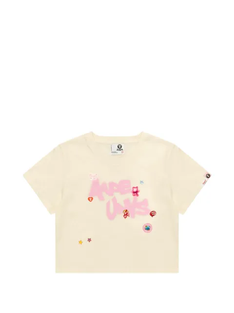 AAPE BY *A BATHING APE® printed cropped T-shirt Neutrals ATE1899XXQ