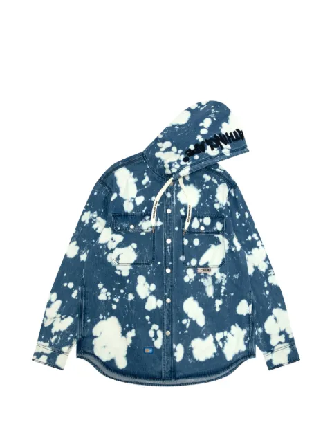 AAPE BY *A BATHING APE® hooded bleached shirt jacket Blue AST8571XXQ