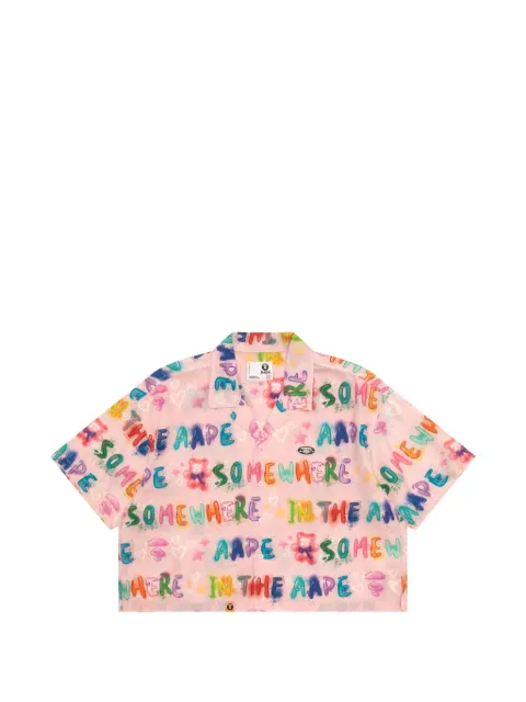 AAPE BY *A BATHING APE® short-sleeve graphic-print shirt Pink ASR8579XXQ