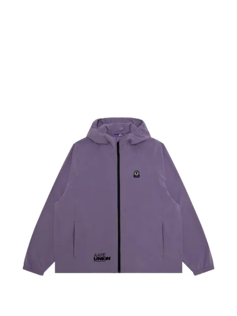 AAPE BY *A BATHING APE® logo hooded jacket Purple ALJ7782XXQ