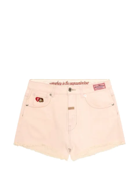 AAPE BY *A BATHING APE® frayed appliqué-detail shorts Pink ASPD622XAQ