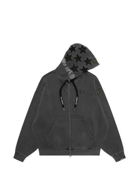 AAPE BY *A BATHING APE® star hooded cotton hoodie Grey ASWD388XXP