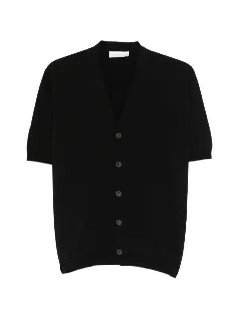 LUIGI GENTILE short-sleeved V-neck cardigan Black LG1333